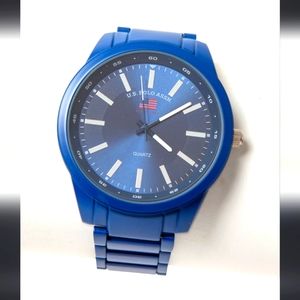 MEN'S NAVY BLUE PLATED ANALOG BRACELET WATCH